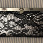 Silver & Black Lace Wallet Clutch Photo 0