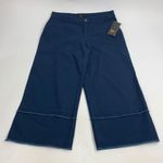 Frye NWT  Nightfall Navy Wide Leg Raw Hem Boho Pants Size 14 Photo 0