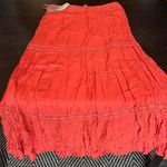 Solitaire by Ravi Khosla long skirt in orange/red in large. NWT Photo 0