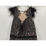 Mac Duggal  79230 Trumpet Gown Embellished Feather Sleeve Illusion Neck Sz 12 Photo 2