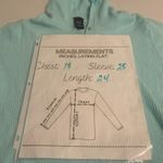 Gap NEW Stretch Waffle-Knit Henley Hoodie Women’s Large Aqua Thermal Top Cozy Photo 5