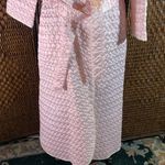 Vintage Appels Baby Pink Quilted Satin Robe with Appliqué on Shoulders Size S Photo 1