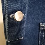 Amilano Collection M Cottagecore Denim Jumper Embroidered Dress Blue Size M Photo 6