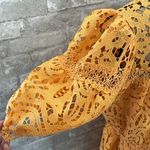 Just Me  Sunflower Fields Crochet Lace Mini Dress in Marigold Photo 7