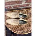 Vintage Womens Circle S Cream Beige Leather Chelsea Boots Fall 6.5 Photo 10