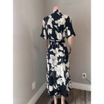 H&M  Button Down Maxi belt Shirt Dress Small Pale Floral Print Stretch Waist #14 Photo 5
