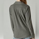 Lucky Brand  Cozy Knit Shirt Jacket Charcoal Heather Women’s Sz L Button Pockets Photo 1