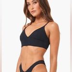 l*space L* Winnie Cabana Bikini Top, Black, Size X-Small, $114 Photo 0