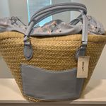 Blue and Tan Women’s Straw Tote Bag by On 34th Photo 0