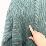 Sonoma Vintage  silk angora rabbit wool full zip cable knit sweater green size XL Photo 1
