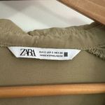 ZARA Long Sleeve Tiered Green Dress Photo 4