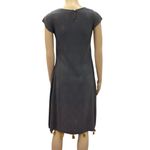 Fusion Viscose Gray with Gold Tassels and Beads Short Cap Sleeve Dress Sz Small Photo 5