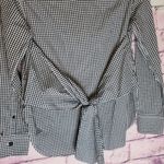 Rag and Bone  BLACK WHITE PLAID GINGHAM PRINT BOW TIE BACK BUTTON FRONT SHIRT XS Photo 8