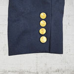 Liz Claiborne 1990s Vintage Navy Military Style Deadstock Double Breasted Wool Blazer Size 6 Photo 7