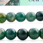 Moss Agate Beaded Bracelet Natural Stone Green Photo 0