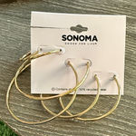 Sonoma  Elegant Gold Hoop Earrings Trio Set of Three Photo 0