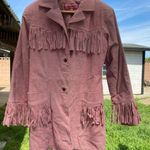 American Vintage VTG Early 1990s Pink Fringe Leather Coat Photo 3