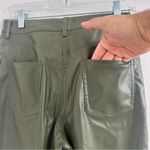 Amenah Olive Faux Leather Flare Jeans Size: 1 Green Size 2 Photo 6