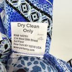 Parker Dominica Olympos Blue Faux Wrap Midi Dress short sleeve flowy Size large Photo 9