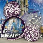Disney parks filigree Jubilee purple velvet glitter crown feathers Minnie ears Photo 1