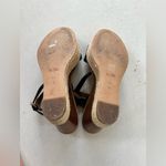 Coach Black Leather Wedge Sandal with Ankle Straps Size 8.5 Photo 3