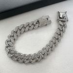 CZ Link Chain Bracelet for Men Women Streetwear Punk Hip Hop Unisex Style Gold Photo 2