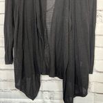 August Silk Black Cardigan Sweater with Waterfall Open Front Sz S Lightweight Photo 2