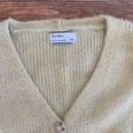 Bershka  button down fluffy yarn cardigan in lime green XS Photo 2