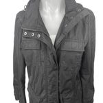 T Tahari Tahari Giselle Women's Black Hooded Hoodie Zip Button Trench Raincoat Jacket S Photo 2