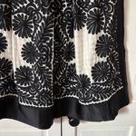 Ulla Johnson  Francesca Satin Trim Floral Appliqué Black White Midi Skirt Size 4 Photo 4