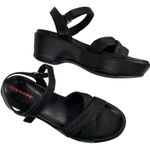 Prada  Black Crisscross Nylon Platform Sandal Sz EU 39 US 9 Chunky‎ Y2K Vintage Photo 0