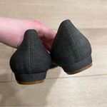 Theory NEW  Black Denim Canvas Peeptoe Bow Ballet Flats Size 37/7 US Photo 6