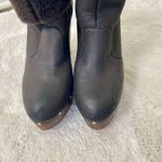 Elie Tahari Y2K Brown Leather Studded Platform Faux Fur Clogs Platform Boots 8.5 Photo 1