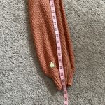 Wild Fable  Burnt Orange Chain Knit Floral Detail Cropped Sweater | Medium Photo 8