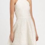 Parker Karmen Lace Trim Silk Dress in Off-White Cream Size S Photo 1
