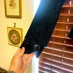 ASOS Blue black tweed one-button Jacket with lace trim sleeves Blazer Size 4 Photo 5