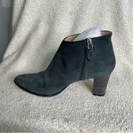 Manolo Blahnik  Brusta Gray Suede Heeled Ankle Booties Sz 7.5‎ 37.5 Photo 6
