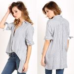 Free People  Striped On the Road Pullover in Blue Photo 2