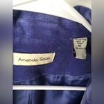 Amanda Smith Vintage  Velvet Rhinestone Button Blazer Jacket cotton women size 10 Photo 4