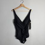 MiracleSuit  Oceanus One Piece Swimsuit Women's 16 Black Slimming Swim Beach NWT Photo 4