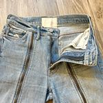 Mother Superior High Waisted Rascal Zip Step Fray Jeans in Misbeliever Size 26 Blue Photo 7