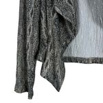 Chico's Open Front Blazer Womens S Silver Shiny Metallic Drape Snake Print Photo 1