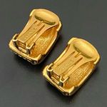 Christian Dior Vintage  Goldtone Clear Pave Crystal Half Hoop Clip Earrings 17g Photo 6