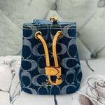 Coach  Mini Bucket Crossbody/Shoulder Bag In Signature Denim blue/gold Photo 5