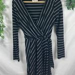Allison Brittney  striped wrap front striped dress Photo 0