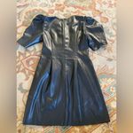 ZARA  Black Faux Leather Midi Dress Photo 9