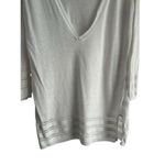 J.Jill Women Small‎ White Deep V Neck Pullover Top Cotton Linen Summer Vacation Photo 2