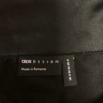 ASOS Design Black Deep V Collared Short Sleeve Tie Wrap Peplum Blouse Top Size 4 Photo 2