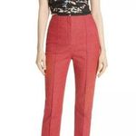 Diane Von Furstenberg  Red Pants High Waist Tapered Leg Skinny Ankle Size 8 Photo 0