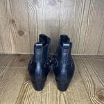 Steve Madden  Moto black heeled ankle booties biker harness short pointed toe Photo 1